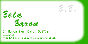 bela baron business card